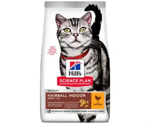Croquettes chat Adulte Hairball Indoor 1,5kg - Hill's Science Plan
