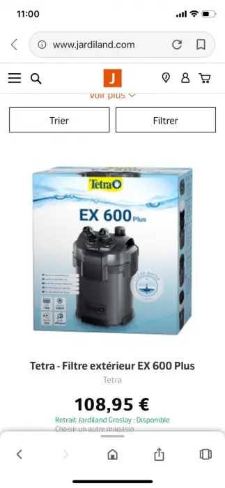 Tetra - Filtre extérieur EX 800 Plus - Jardiland