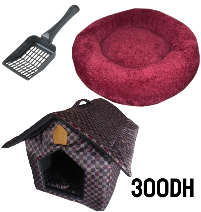 maison + lit + pelle litiere chat